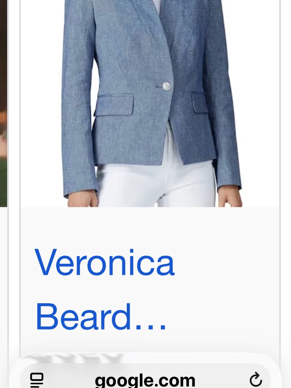 Veronica Beard Chambray Blue Single-Button Blazer